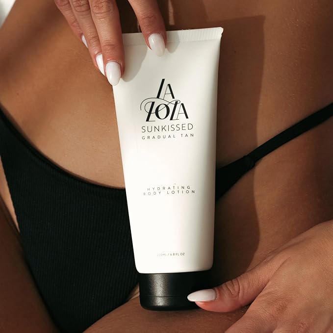 LALOLA Sunkissed Hydrating Self Tanning Lotion, Gluten Free, Vegan + Cruelty Free Self Tanner, Luxurious Sunless Tanner with Antioxidants, natural, organic, non toxic, Best