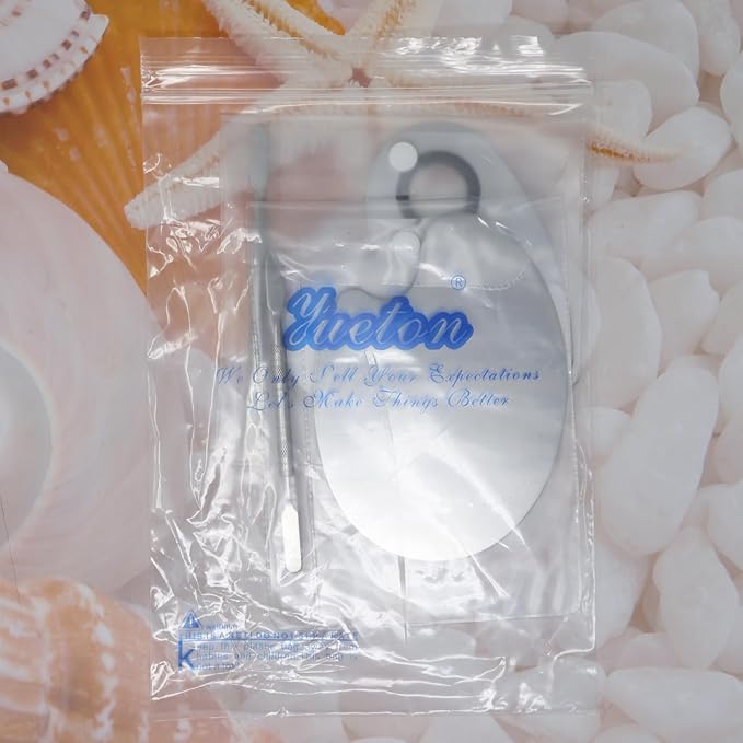 yueton 2SET Stainless Steel Color Palette Makeup Mixing Palette Nail Tools Palette Metal Foundation Makeup Palette for Beauty Color Matching Tools