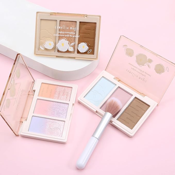 Boobeen Blush Contour Highlighter Makeup Palette - 3 the Face