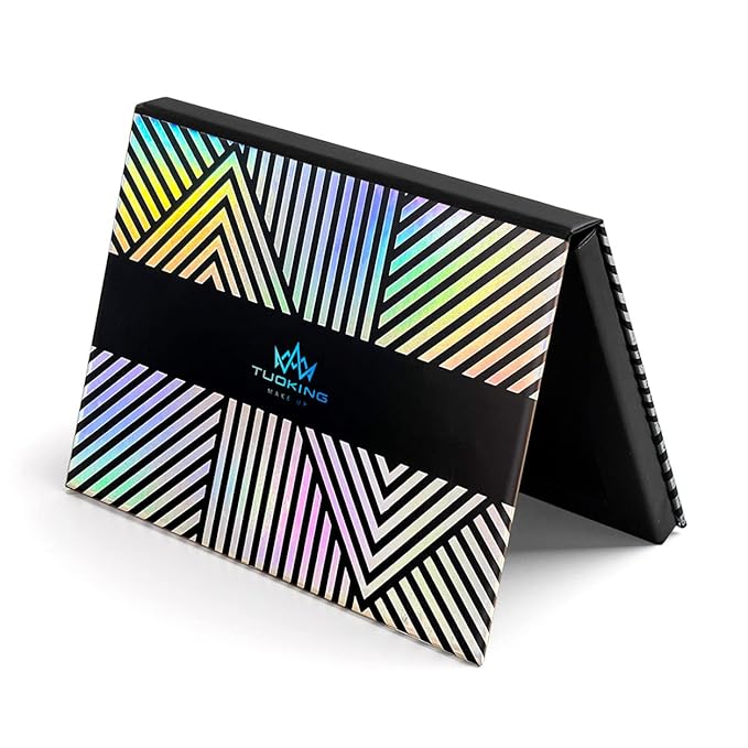 Makeup Magnetic Palette with Mirror and 20Pcs Metal Stickers, Empty Storage Palette for Eyeshadow Powder Highlighter