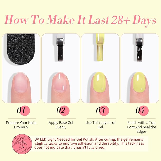 Born Pretty Jelly Pastel Gel Nail Polish 6 Colors Spring Summer Yellow Green Blue Purple Pink Candy Sweet Colors Apex Building Effect Gel Polish Kit Nail Art Gel Manicure Kit DIY at Home Salon Gifts