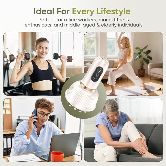 Body Sculpting Machine — Lymphatic Drainage Massager & Anti Cellulite Massage Tool, for Legs, Arms & Belly, Body,Helps Reduce Stretch Marks & Cellulite,with Microcurrent, Light Heat & Vibration