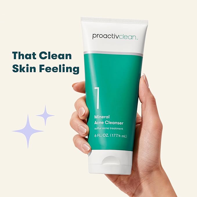 Proactiv Clean Mineral Acne Cleanser- Sulfur Acne Treatment Face Wash for Sensitive Skin- Gentle Daily Acne Cream Facial Cleanser with Soothing Chamomile- 6oz