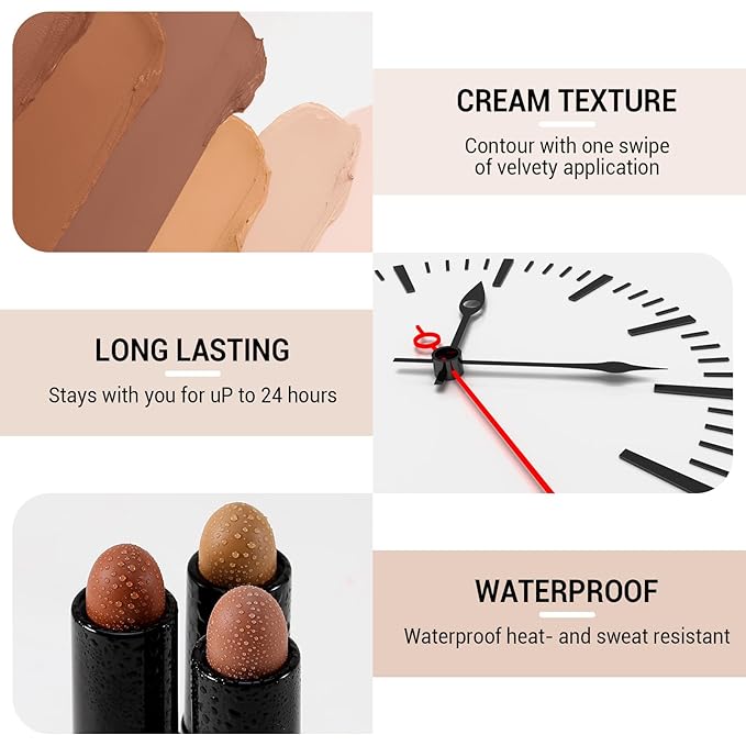 Cream Contour Stick Bronzer Highlighter Face Shaping & Contouring Matte Makeup Long Lasting Waterproof