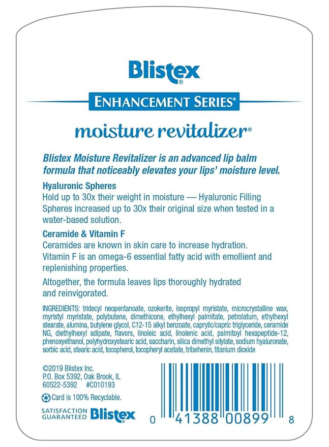 Blistex Moisture Revitalizer Moisturizing Long-Lasting Lip Balm (Pack of 2)