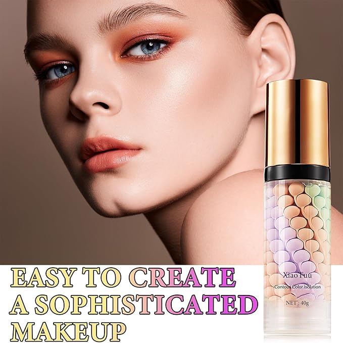 2Pcs Color Correcting Facial Serum,Isolation Cream,Pore Primer,Invisible Pore,Skin Tone Correcting,Moisturizing Concealer Foundation Face Makeup Brightening Primer Base