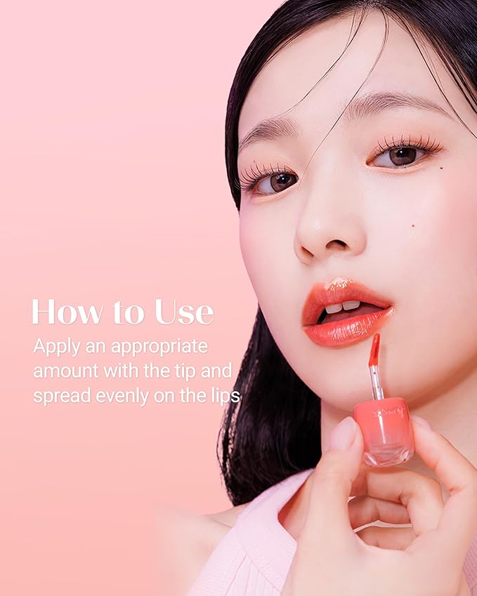 THESAEM Saemmy's Ade Shot Tint - Korean Lip Tint, Water Gel Lip Stain with Plump Glowy Moisturizing Finish, Buildable Radiant Gloss, Long-Lasting Comfort, 0.1 fl.oz. (07 Orange Ceylon)