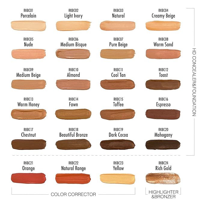 Ruby Kisses HD Concealer & Foundation Flawless Full Cover Brush Face Makeup (Natural)