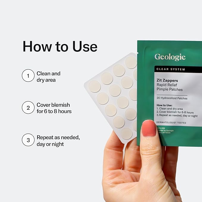 Geologie Zit Zapper Pimple Patches - 2 Pack (40 Ct.) - Rapid Relief Pimple Patches
