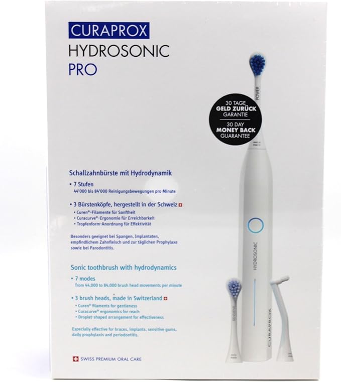 Curaprox Hydrosonic Pro Electric Toothbrush with Charger and Travel Case