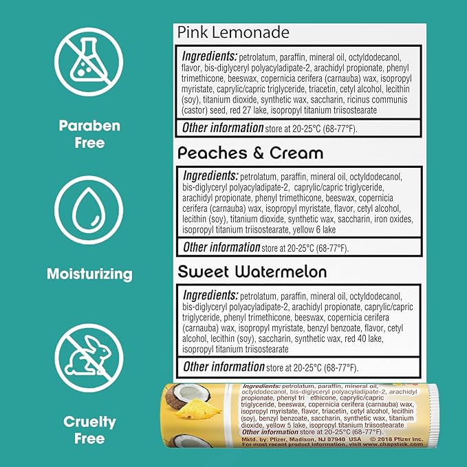 ChapStick Lip Care Bundle - I Love Summer Collection + Aloha Coconut Lip Balm, 0.15 Oz Ea (5 Piece Set)