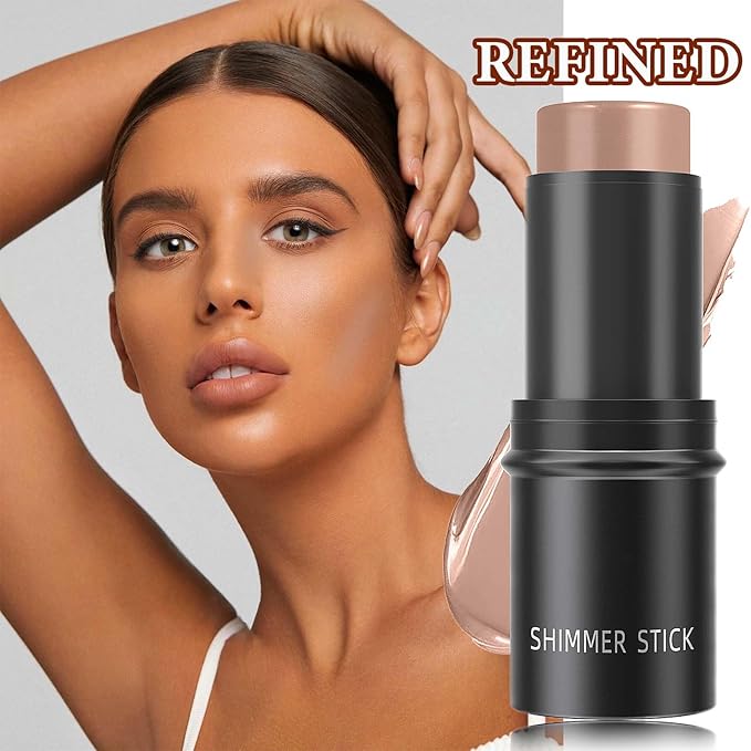 Cream Contour Sticks,Smooth Shimmer Makeup Stick,Lightweight Multi Stick Easy Application(#04)