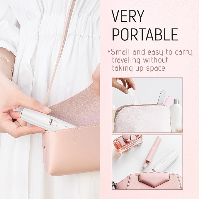 Rechargeable Facial Hair Remover for Women: 2-in-1 Device for Shaping Eyebrows and Removing Face Peach Fuzz (Pearl White)