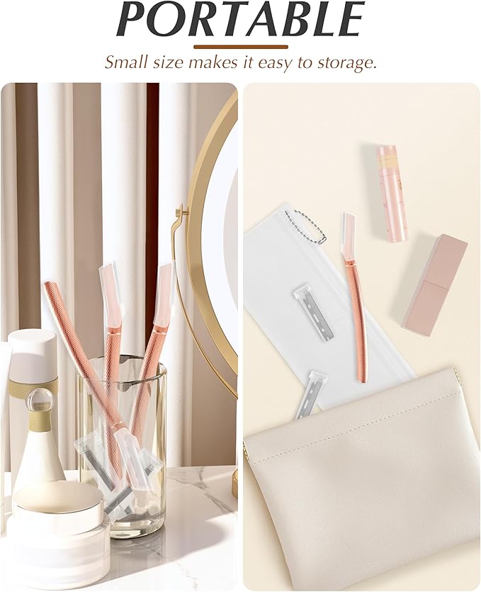 Dermaplaning Tool for Face Professional, Facial Razors for Women Face with 20 Blade Refills, Eyebrow Razor for Women and Men, Pink