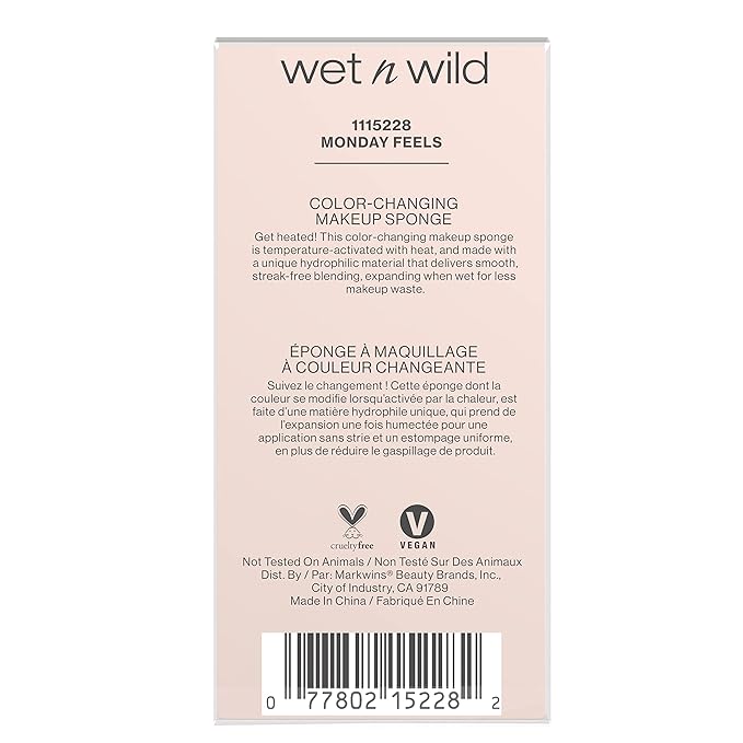 wet n wild Color Changing Makeup Sponge - Low Product Absorption for Streak-Free Application, Effortless Blending Beauty for a Smooth Professional Looking Finish, Cruelty-Free & Vegan-Monday Feels