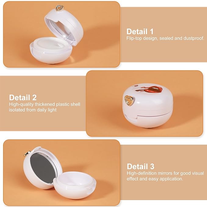 2 Pack Lip Balm Containers,Plastic Portable Empty Lip Balm Container with Mirror and Silicone Lip,Empty Lipstick Dispenser Box for Travel,Home