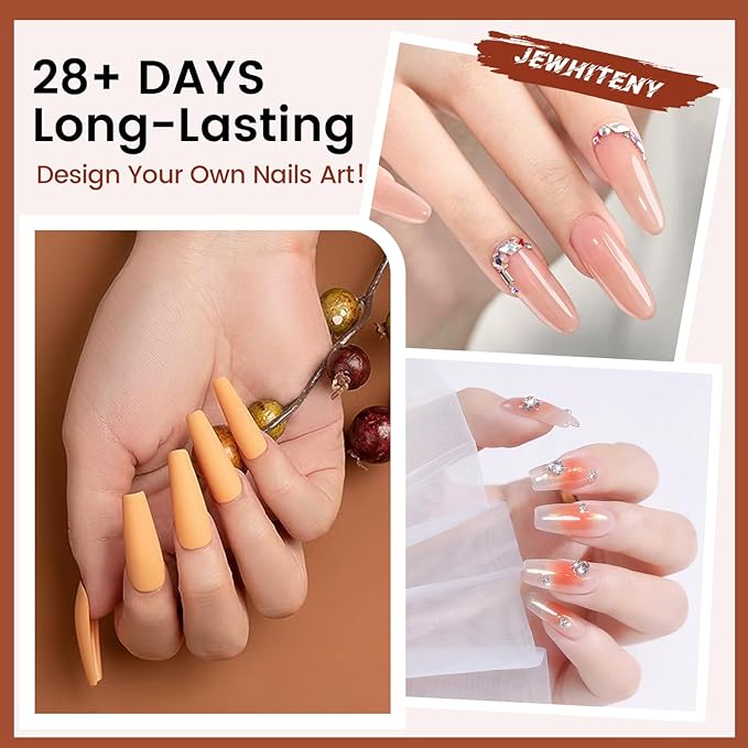 JEWHITENY 14 pcs Poly Gel Nail Extension Kit With Drill Machine U V Nail Light ALL In One Polygel Starter Kit