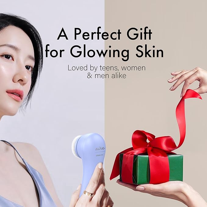 NågraCoola Electric Facial Cleansing Brush – Rechargeable Waterproof Face Scrubber for Women & Men, 2 Brush Heads for Deep Pore Cleansing & Gentle Exfoliation, 3 Speeds, Auto-Timer