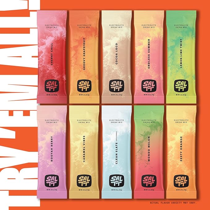 Keto Chow SALTT Electrolytes Powder Packets, All Things Mixed Variety Pack (15 Packets) - Magnesium, Potassium, Sodium, Trace Minerals - Vegan & Gluten Free - Travel Essentials - Made in USA