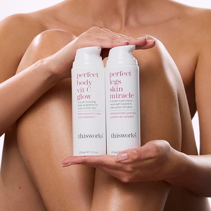 THISWORKS Perfect Legs Skin Miracle: a Buildable Wash Off Tinted Multi-Vitamin Serum to Tan Without Fake Tan, 5 fl oz, (150ml)