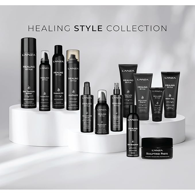 L'ANZA Healing Style Smoother Balm, New & Improved Keratin Hair Treatment & Hair Straightener Serum, Heat Protection & Anti Frizz Formula, for Curly, Frizzy & Wavy Locks