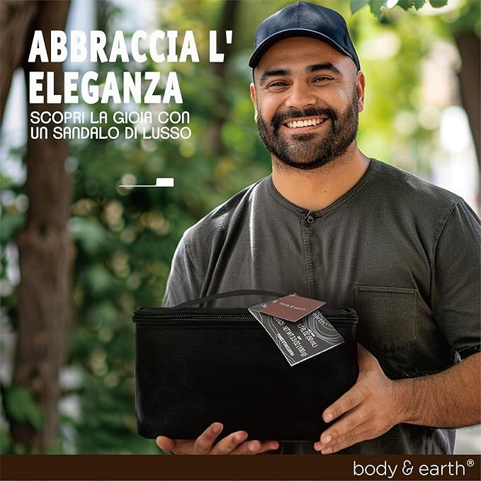 Bath and Body Gift Baskets for Men Body & Earth Sandalwood Mens Bath Set with Body Lotion, Face Wash, Shower Gel, Bubble Bath, Loofah & More, Gift Set for Men,regalos para hombre,Christmas Gifts