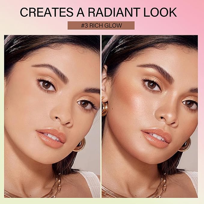 On-The-Go Bronzer Stick,Multi-Use Cream Contour Stick,Natural Long Lasting Face Bronzer,Smooth Highlighter Contour Stick,Bronze Contour Makeup Facial Shaping,01 Warm Glow