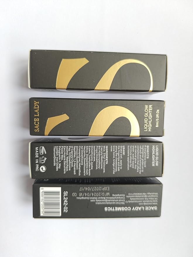 SACE LADY Liquid Highlighter Makeup Set Shimmer And Shine Ultra-Smooth Radiant Illuminator Kit For Face Cheekbone Body Glow Bronzer Glitter Illuminating Highlighters Makeups 3 Pack (3×6ml/0.2Fl Oz)