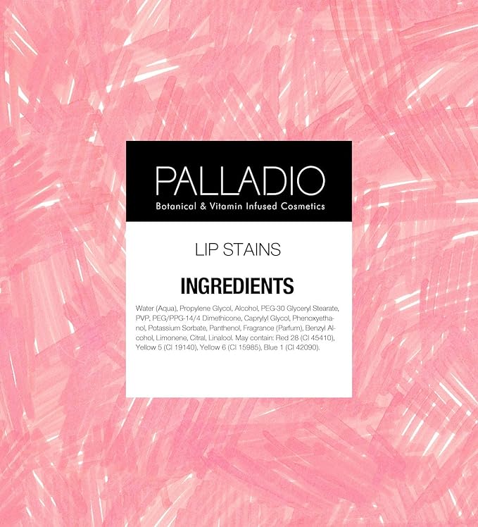 Palladio Lip Stain, Hydrating and Waterproof Formula, Matte Color Look, Longlasting All Day Wear Lip Color, Smudge Proof Natural Finish, Precise Chisel Tip Marker, Berry
