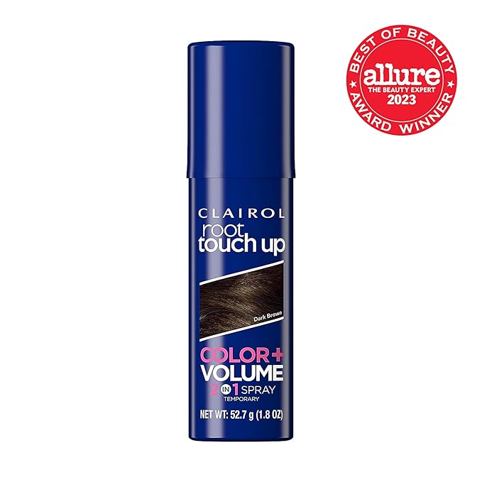 Clairol Root Touch-Up Color + Volume 2-in-1 Temporary Spray, Dark Brown Hair Color, Pack of 1