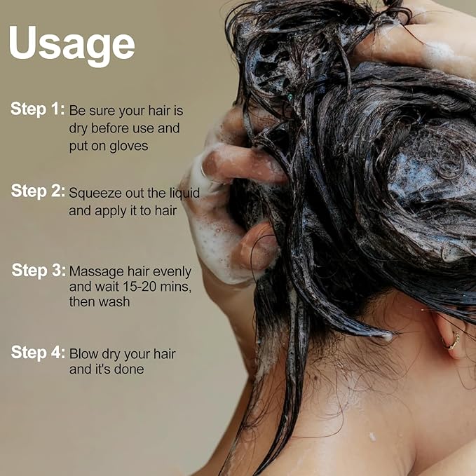 Dark Coffee Hair Dye, Hair Dye Shampoo for Men and Women, Hair Color Shampoo For Home Use, Shampoo Para Canas, Hair Dye Shampoo 3 in 1, 16.9 Fl Oz (Dark Coffee)