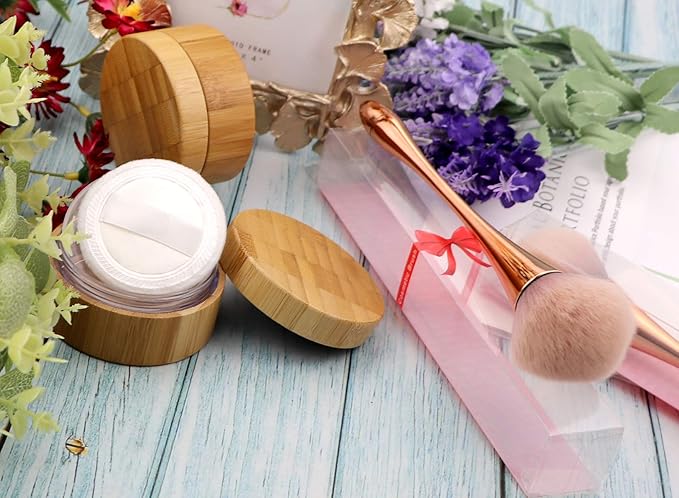1Pcs /1Oz Empty Loose Powder Container and 1Pcs Powder Brush 30ml
