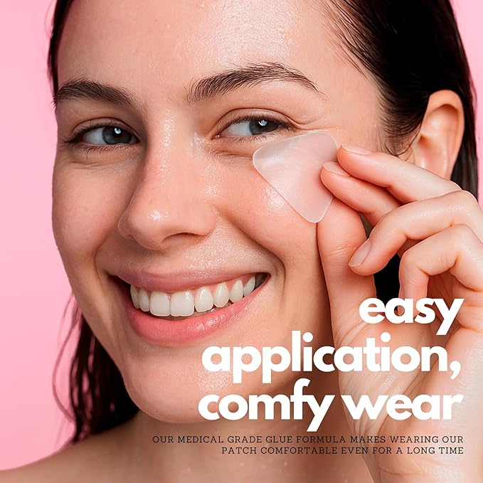 Smoothing Triangle Wrinkle Patches Set - 80 Facial Tapes for Targeted Fine Line & Crease Flattening - Forehead, Crow’s Feet, Frown Lines Overnight Repair