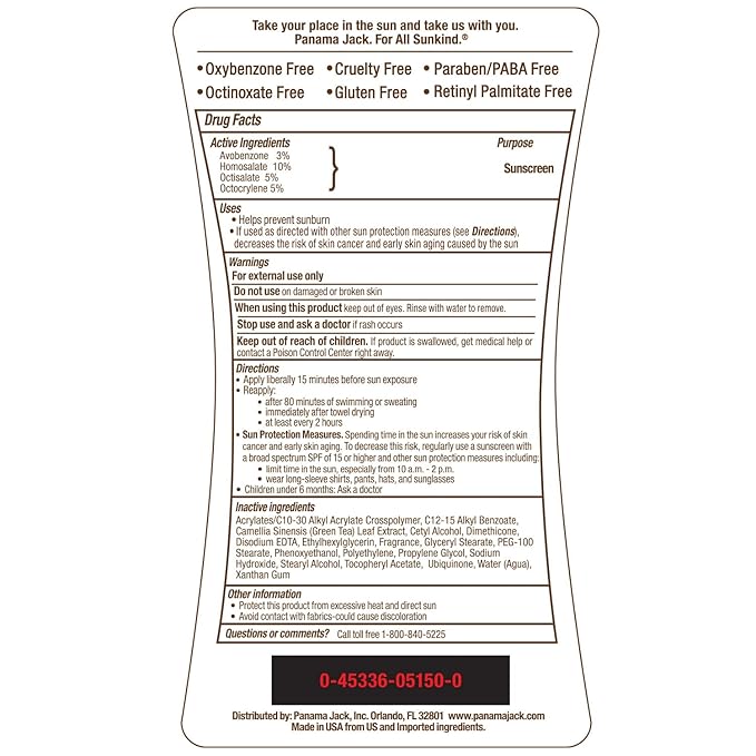 Panama Jack Sunscreen Lotion Multi-Packs (Pack of 1, SPF 50)