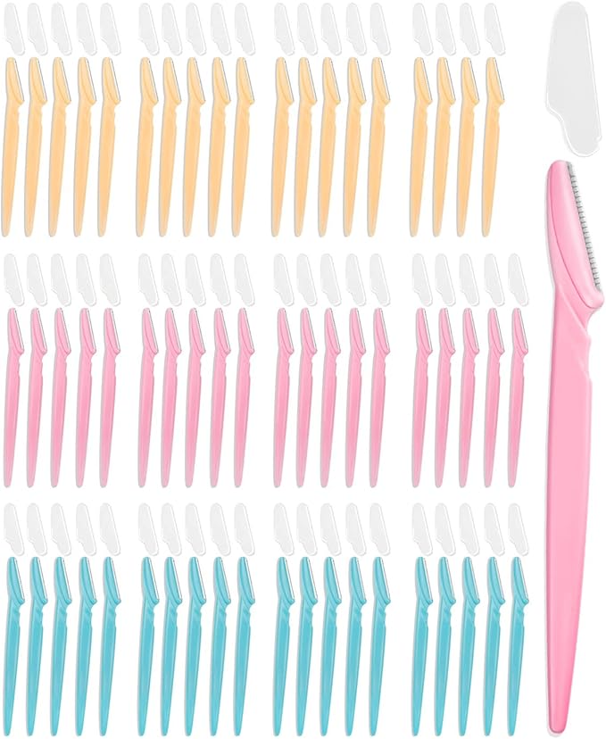 MoHern Dermaplane Razor, 60 Pcs Face Razors for Women and Men, Multipurpose Eyebrow Razor, Dermaplaning Tool for Face Multi-Color
