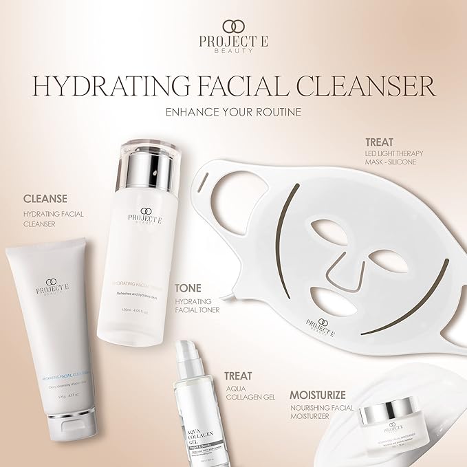 Project E Beauty Hydrating Facial Cleanser Gentle Cleansing | Removes Dirt, Oil & Makeup | Moisturizes & Hydrates | Brightens Complexion | Non-Foaming Formula | For All Skin Types | 125g