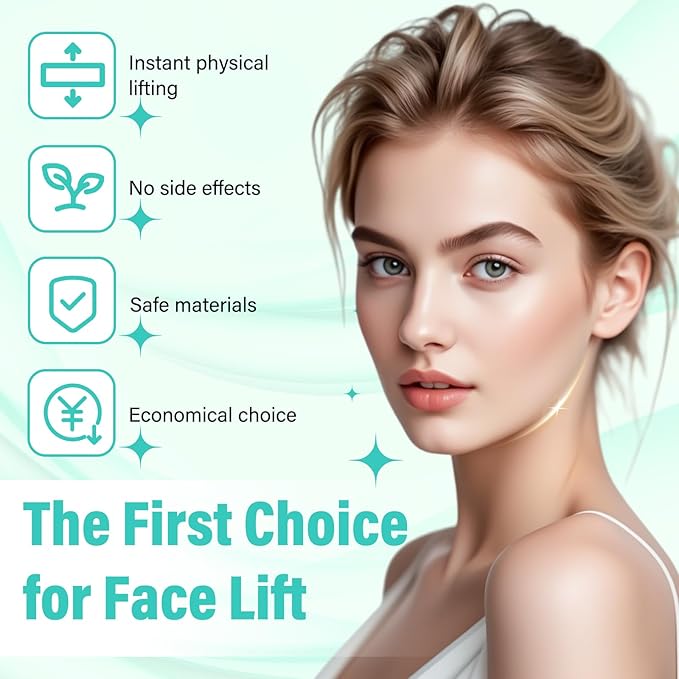 Face Lift Tape Invisible, Facelift Tape for Face, Neck Strips Lift Turkey Neck, Skin Lifting Tapes V Edge Patches for Wrinkle, Jowl, Eye, Double Chin, Loose Sagging Skin (1 Count (Pack of 200))