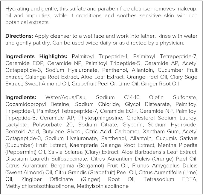 DRMTLGY Essential Facial Cleanser - Gentle Face Cleanser and Face Wash for Women and Men with Anti-Aging Peptides & Hyaluronic Acid. 6.9 fl oz, 2 Pack