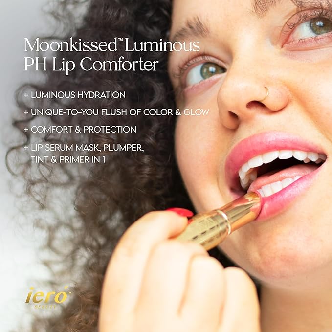 ieró Beauty Moonkissed Luminous PH Tinted Lip Balm w/Shea Butter & Vitamin E, Lip Care Moisturizer, Lip Plumper for Soft & Supple Lips, Paraben Free, Vegan, Sheer Berry w/Blue-Violet Shimmer
