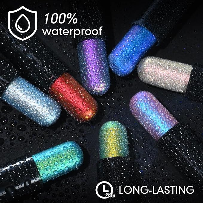 CHARMACY Duochrome Long Stay Eyeshadow Stick, Creamy Eye Shadow Stick, Multicolor-Shifting Glitter Eyeshadow, Waterproof & Smudge-Proof, High Pigmented, Built-in Smudger #06