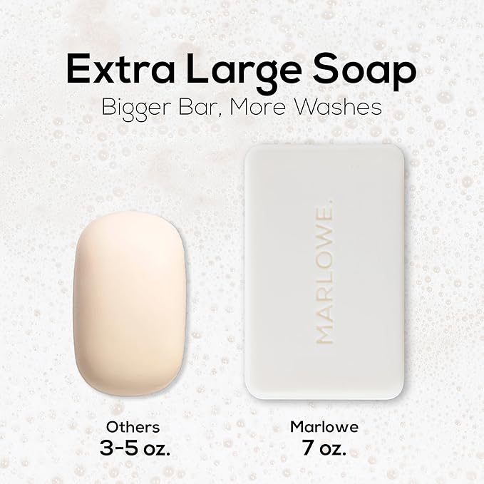 MARLOWE. No. 105 Bar Soap for Men 7 oz, Moisturizing Body Soap, Nourishing & Refreshing with Natural Extracts, Shea Butter, Olive Oil & Green Tea Extracts, Original Sage & Fir Scent