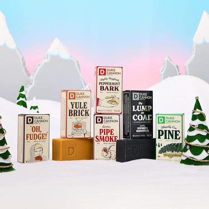 Duke Cannon Holiday Limited-Edition Santa's Pipe Smoke Big Brick of Soap - 10oz Bar, Triple Milled, Supports U.S. Veterans