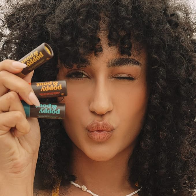 Poppy & Pout Midnight Mint Jumbo Lip Balm | All Natural Lip Balms & Moisturizers | Hydrates with Beeswax, Vitamin E, Organic Coconut Oil | Cruelty-Free | Lip Balm in Recyclable Cardboard Tube