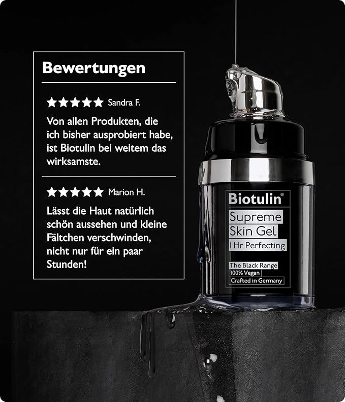 BIOTULIN - Supreme Skin Gel | Reduces Wrinkles Within 1 Hour | Hyaluronic Acid Serum | Spilanthol Serum for Face I Anti Aging Treatment - 0.5 oz