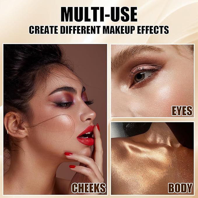Beige Glittering Face Palette,Stereo for Face Retouching, Eye Shadow Highlighting Shadow Finish Palette, Natural,Low Saturation Makeup Contour Face Palette