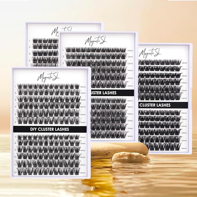 Lash Clusters 144 Pcs Individual Lashes Clusters Eyelash Extensions False Eyelashes DIY Lash Extension Reusable False Eyelashes Natural Look Mix 10-16mm C D Curl-DM01