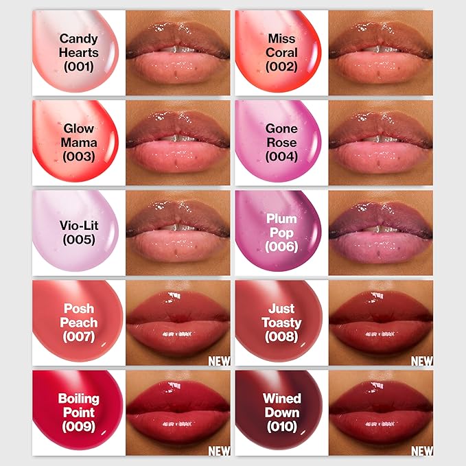 REVLON Super Lustrous Glimmer Lip Oil, Moisturizing & Tinted, Shiny Finish, Made with Plant-Based Squalane, 010 Wined Down, 0.13 fl oz