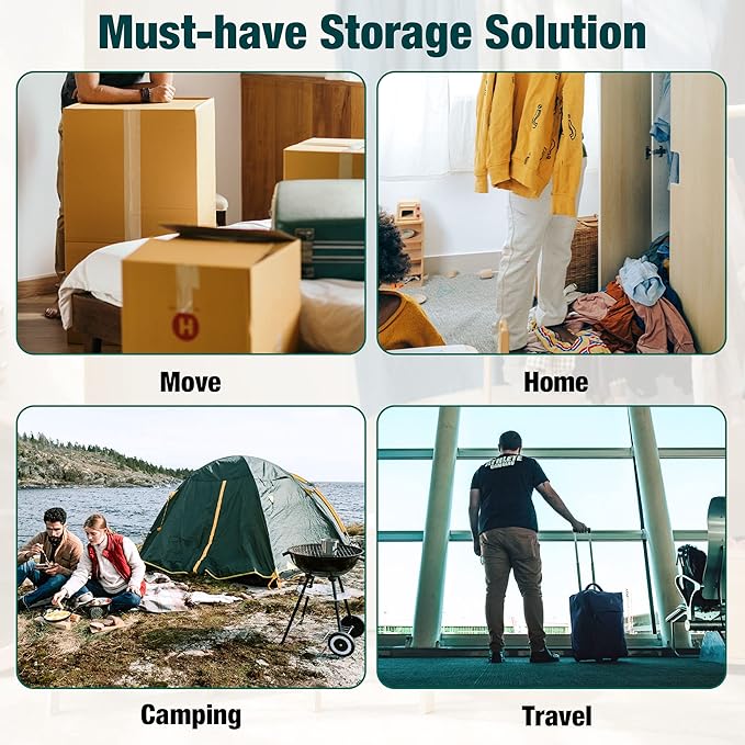 Vacuum Storage Bags, 10 Medium Space Saver Vacuum Seal Bags, Space Bags, Vacuum Sealer Bags for Clothes with Travel Hand Pump (10M)