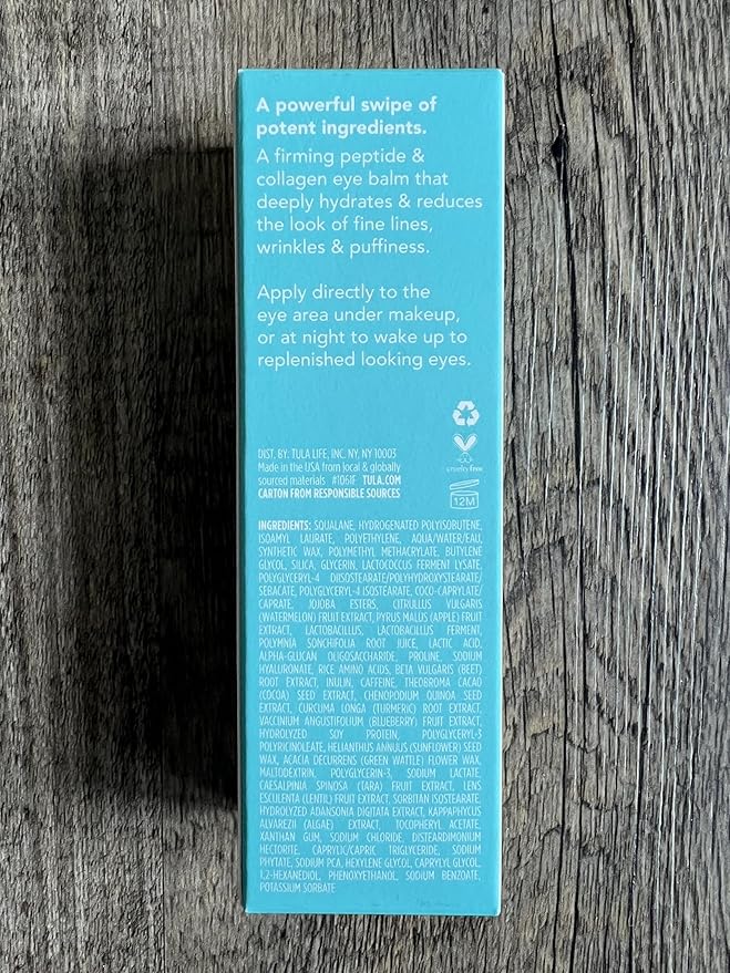 TULA 24-7 Power Swipe Hydrating Eye Balm | Dark Circle Treatment, Instant Brightening, Portable | 0.23oz