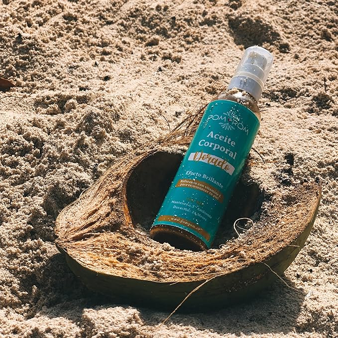 Tanning Oil Pompom - GOLDEN - 100% natural with vitamin E, Eco Friendly - 4 oz